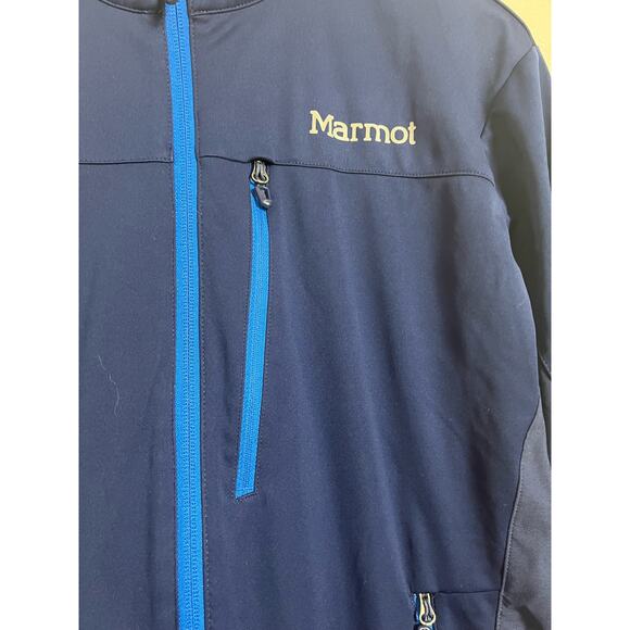 Marmot Gore Windstopper Navy Blue Zip Up Fleece Jacket Size M - Picture 2 of 8